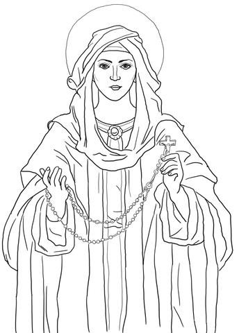 Our Lady Of The Rosary Coloring Page